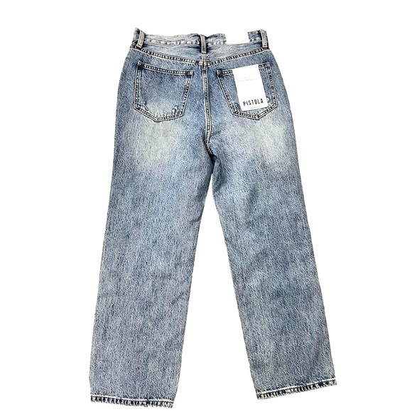 Pistola Cassie Super High Rise Straight Crop Jeans in Blossom Distressed - Picture 5 of 7